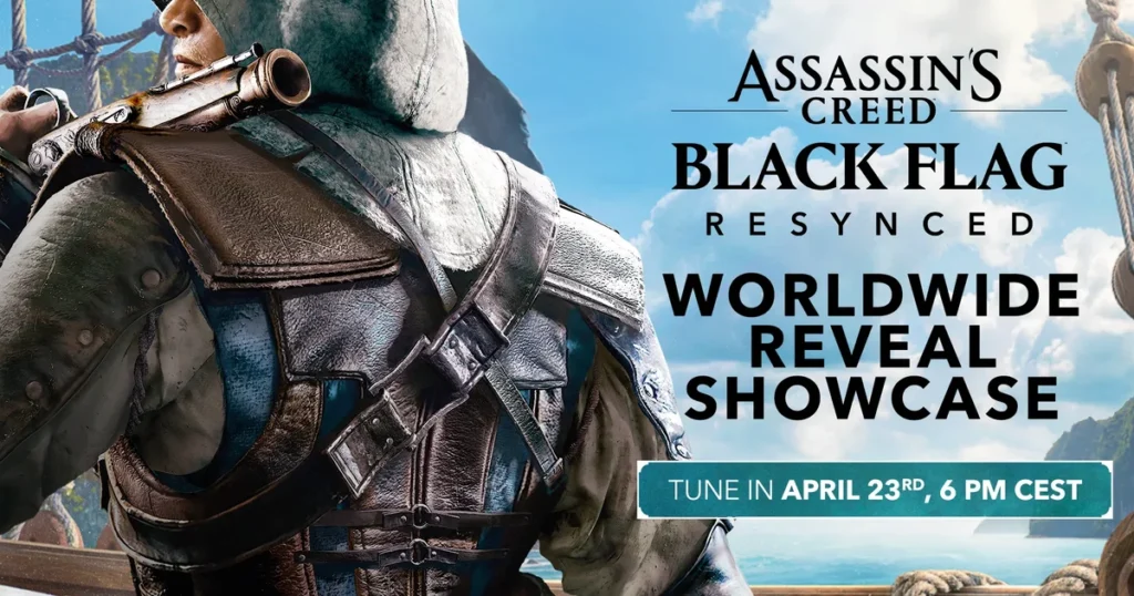 reescreva o título em portugues do brasil usando outras palavras: Assassin’s Creed: Black Flag Resynced Showcase anunciada E não acrescentar nenhum texto ou tag além do próprio texto traduzido