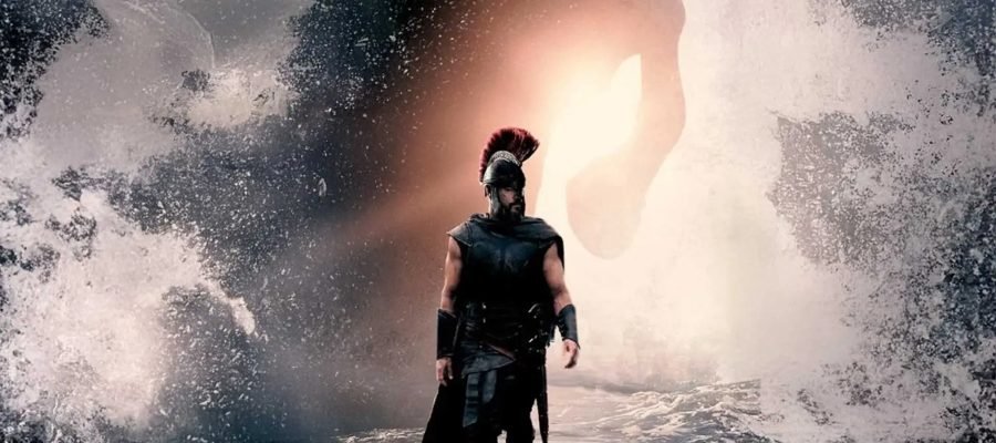 reescreva o título em português do brasil usando outras palavras: New Footage from The Odyssey Reveals Brutal Trojan Horse Sequence, Charlize Theron's Calypso E não acrescentar nenhum texto ou tag além do próprio texto traduzido