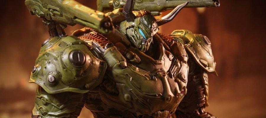 McFarlane Toys DOOM: A Era Sombria - Figura Doom Slayer Atlan de 30 cm Lançada na Semana da SDCC