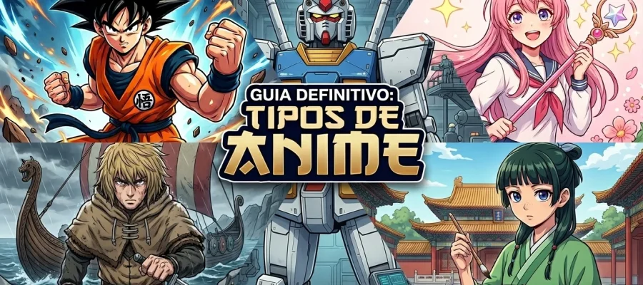 Infográfico sobre os tipos de anime mais populares